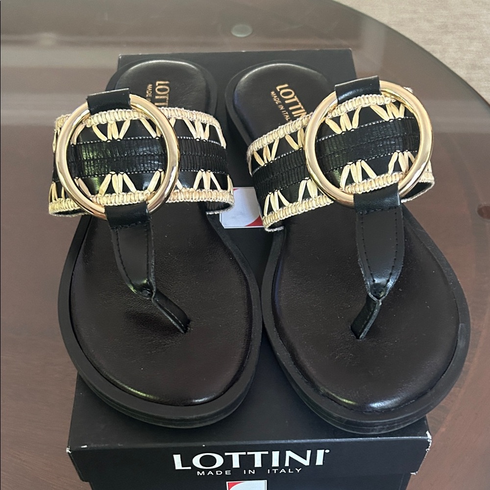 Lottini Black and tan Women's Sandals